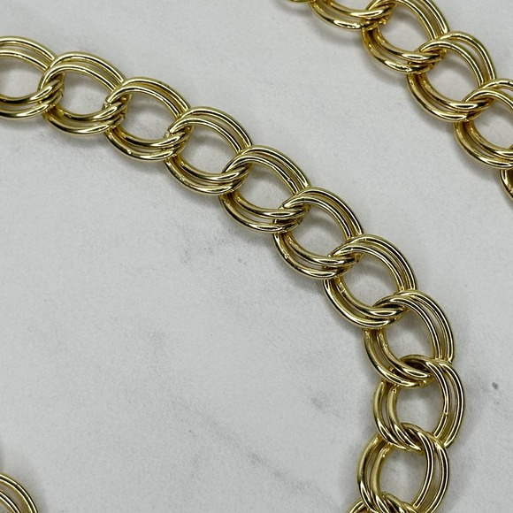 Baby Phat Vintage Y2K Gold Tone Metal Chain Link Belt OS One Size - Picture 16 of 16